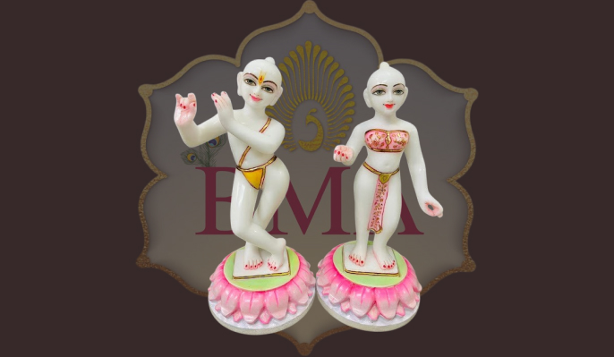 Isckon Radha Krishna Marble Statue